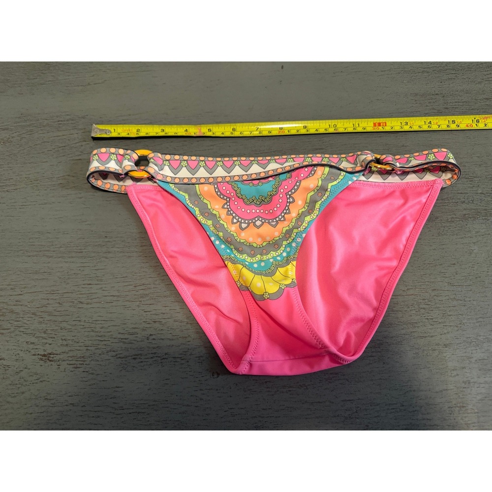 Victoria's Secret Pink Boho Mandala Bikini Bottom Gold Ring Accent Small